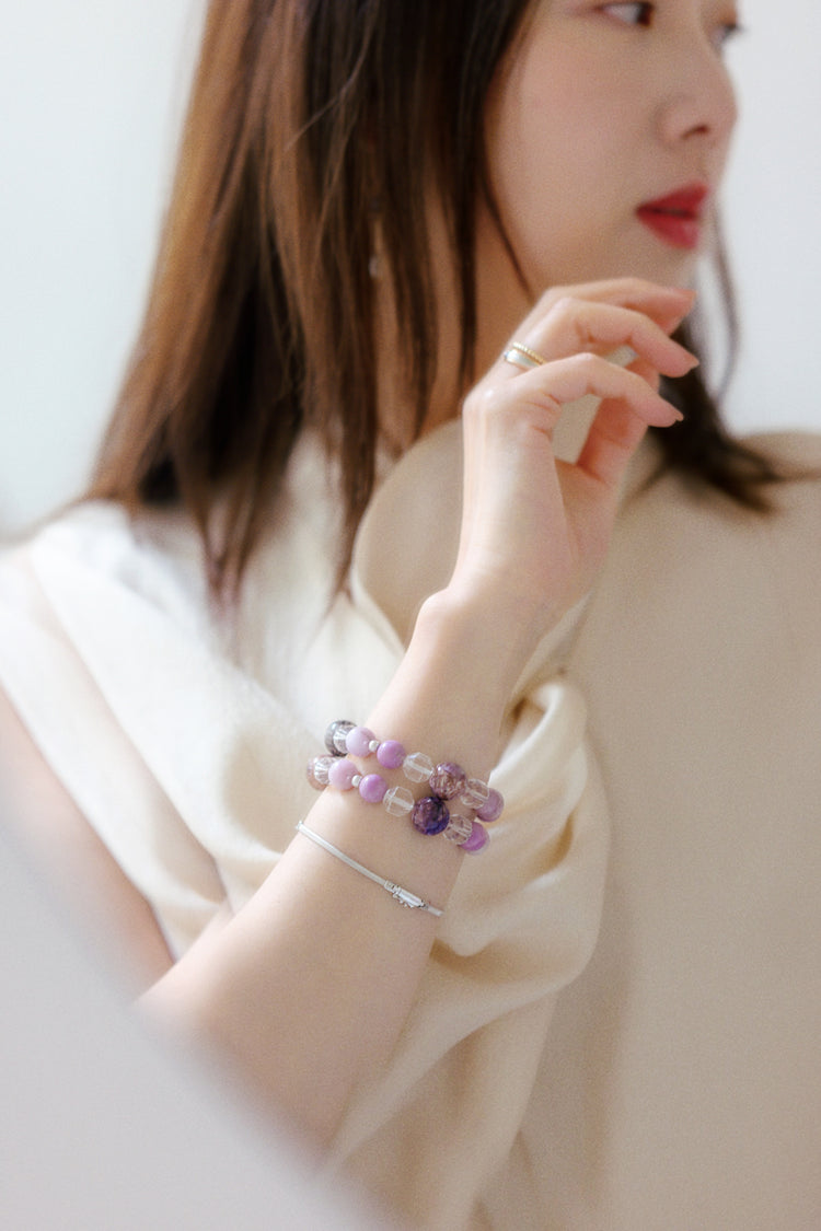 Visionary Spark Bracelet | Charoite Kunzite (A) Phosphosidelite Rock Crystal