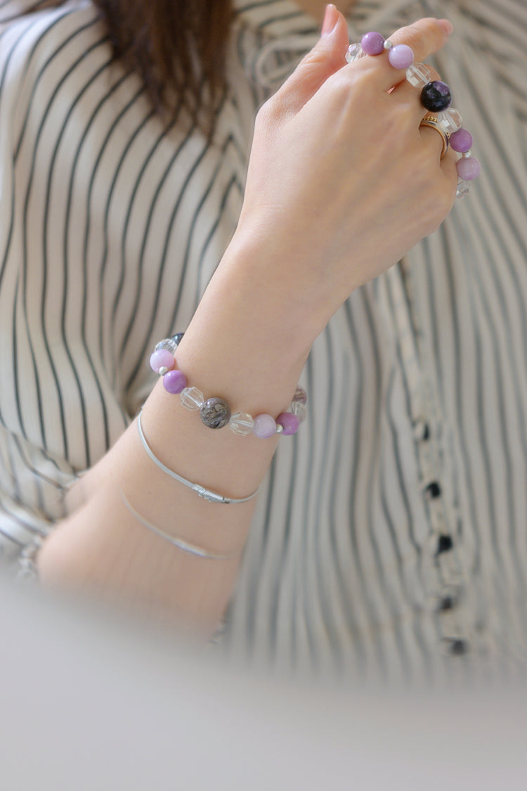 Visionary Spark Bracelet | Charoite Kunzite (A) Phosphosidelite Rock Crystal