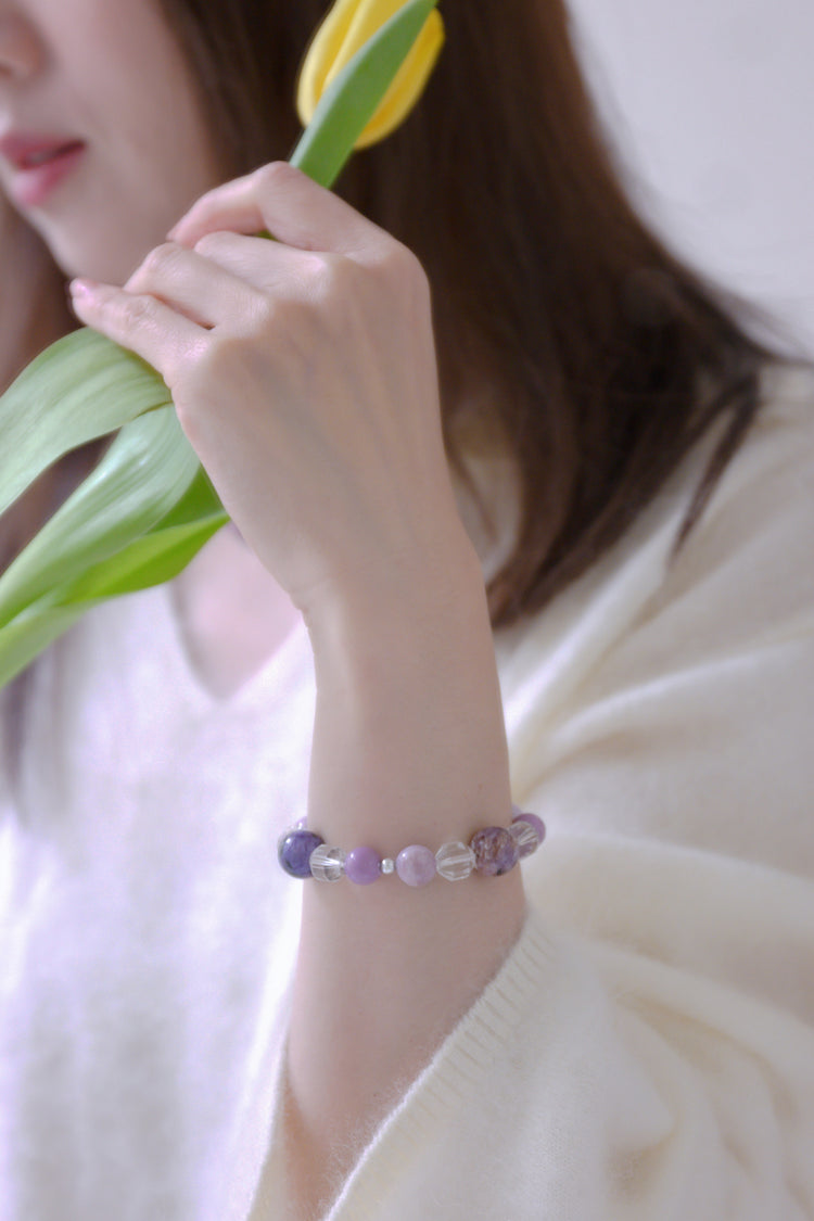 Visionary Spark Bracelet | Charoite Kunzite (A) Phosphosidelite Rock Crystal