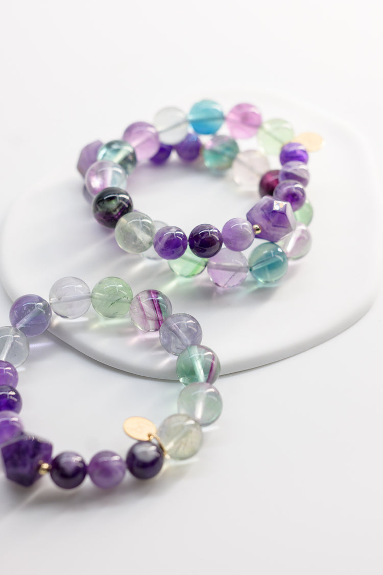 Visionary Spark Bracelet | Unicorn Fluorite, Dogtooth Amethyst (A)