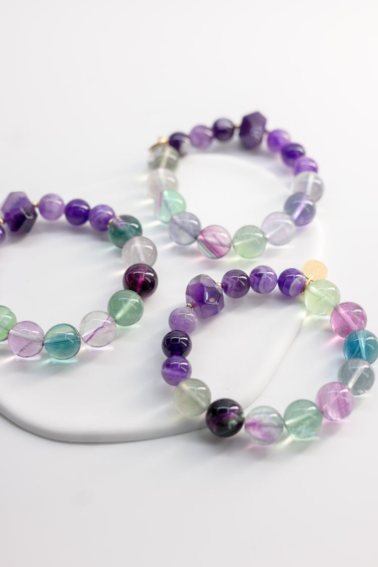 Visionary Spark Bracelet | Unicorn Fluorite, Dogtooth Amethyst (A)