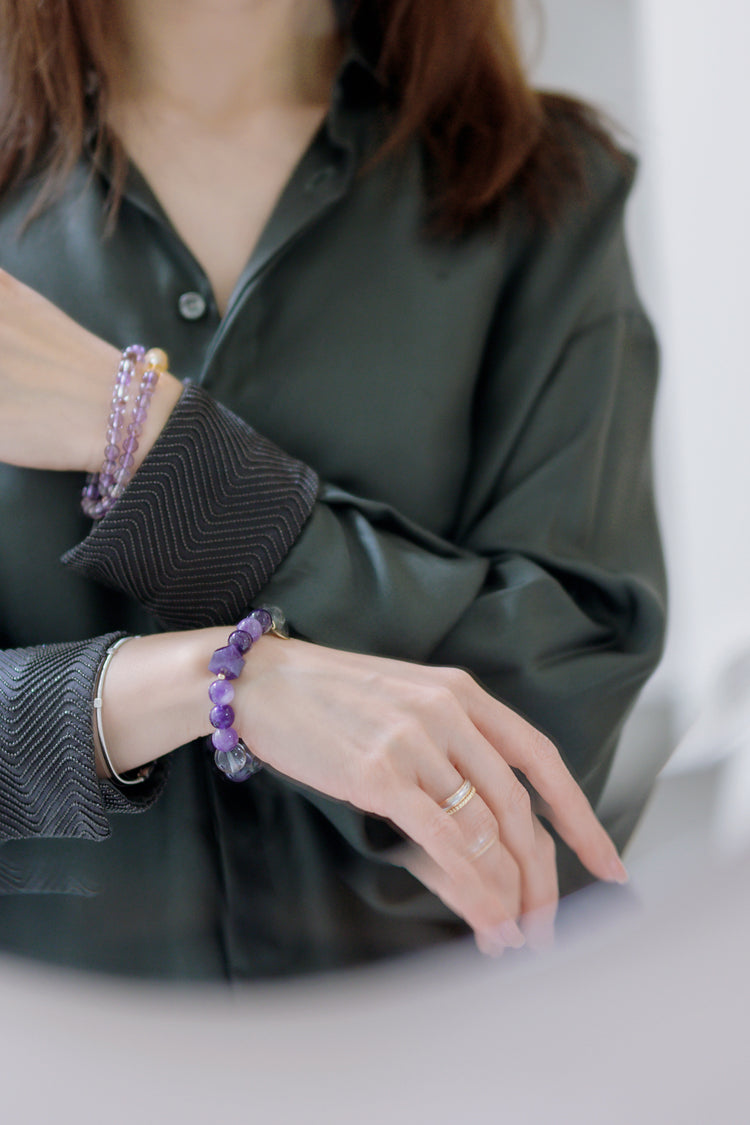 Visionary Spark Bracelet | Unicorn Fluorite, Dogtooth Amethyst (A)