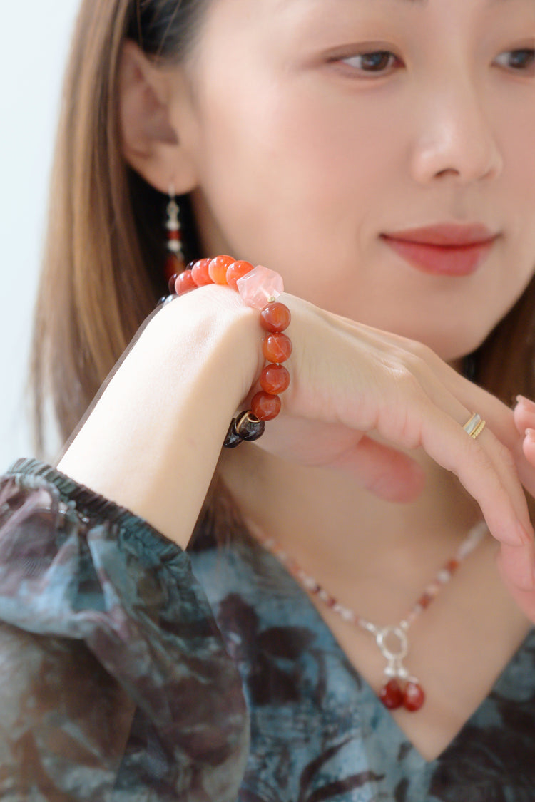 Fortune Flow Bracelet | Garnet Red Rutilated Quartz Carnelian