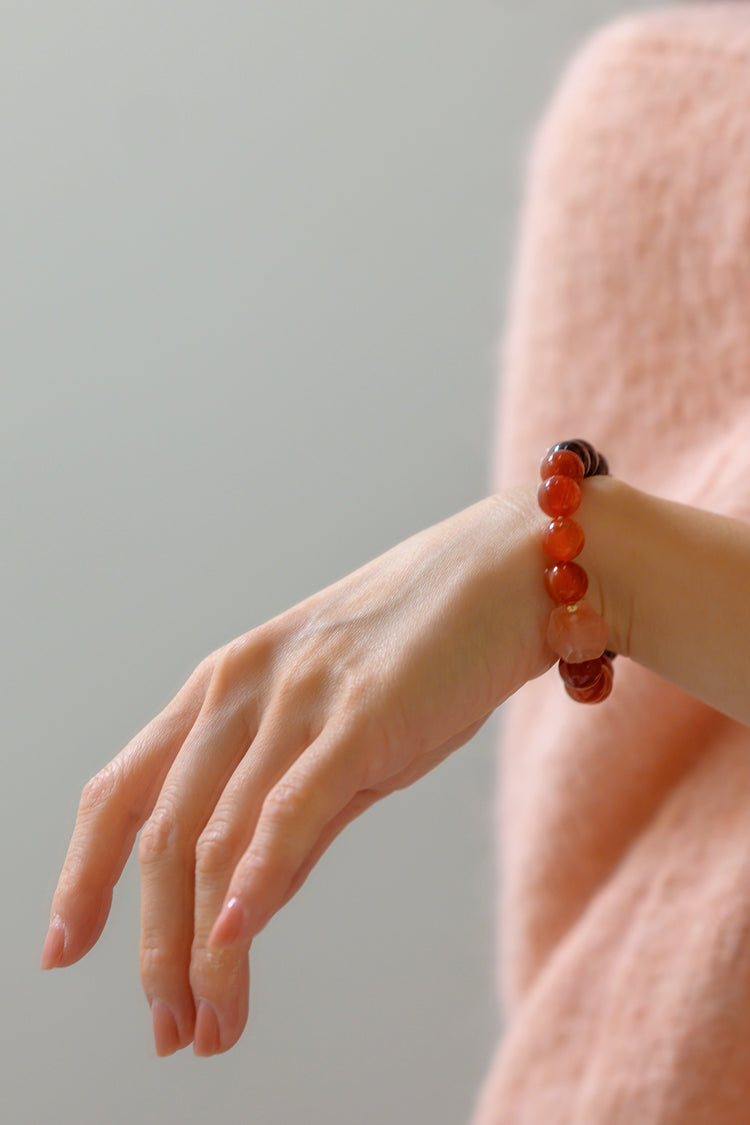 Fortune Flow Bracelet | Garnet Red Rutilated Quartz Carnelian