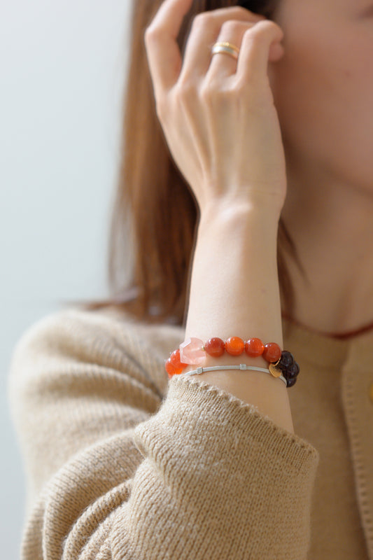 Fortune Flow Bracelet | Garnet Red Rutilated Quartz Carnelian