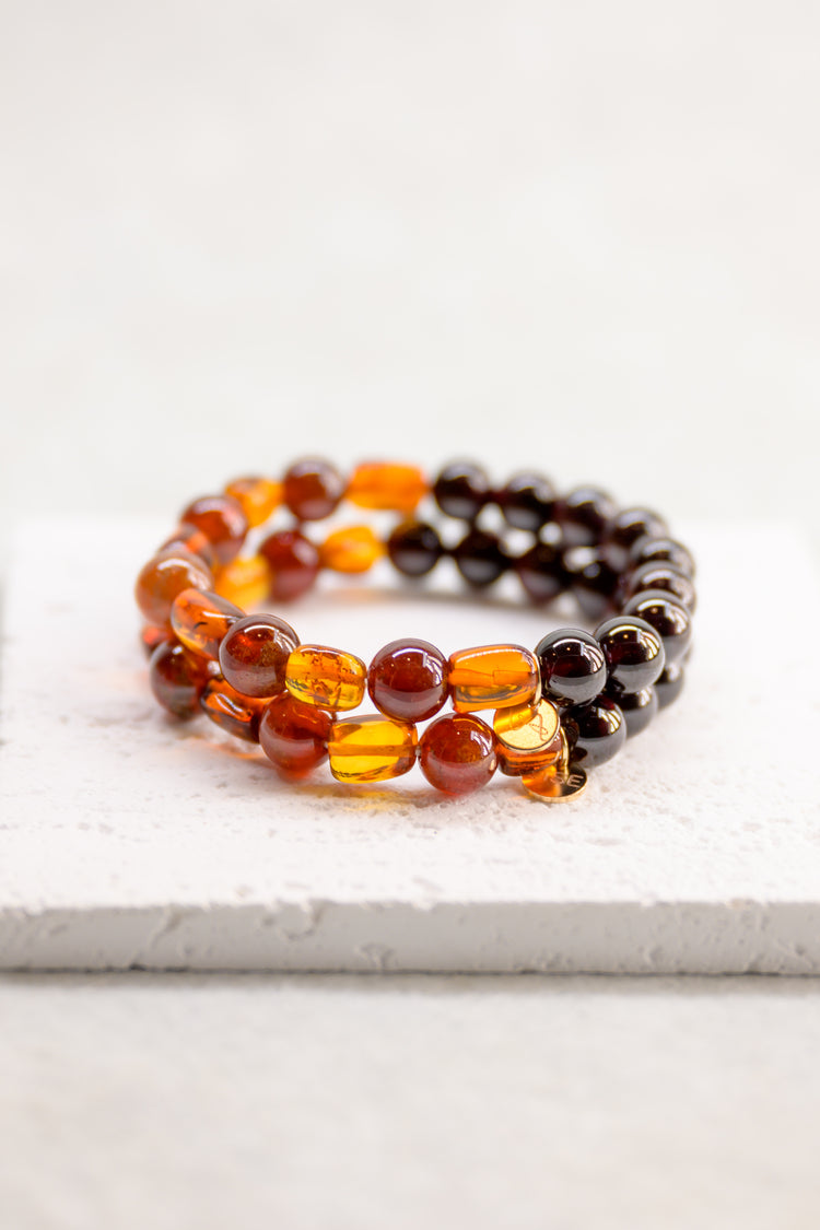 Blessed Moment Bracelet | Red Garnet(AA) Orange Garnet(AA) Amber