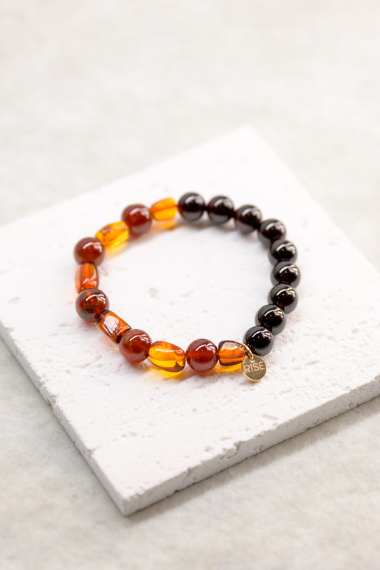 Blessed Moment Bracelet | Red Garnet(AA) Orange Garnet(AA) Amber
