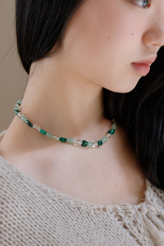 Botanical Bliss Necklace | Malachite Prasiolite Green Aventurine
