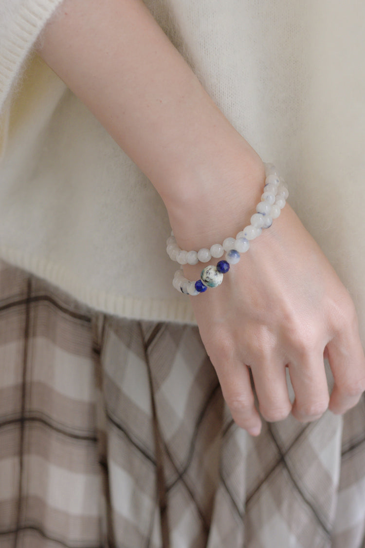 Serenity Balance Double-lined Bracelet | Himalayas K2 Dumortierite Quartz Lapis