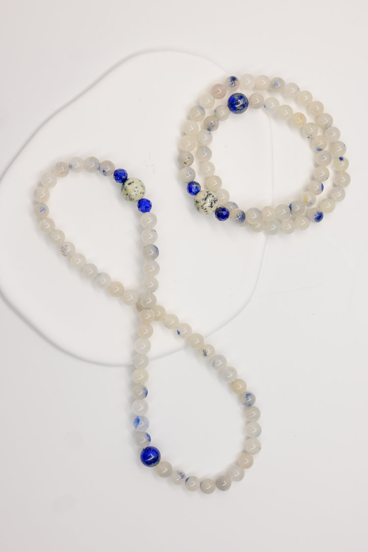 Serenity Balance Double-lined Bracelet | Himalayas K2 Dumortierite Quartz Lapis