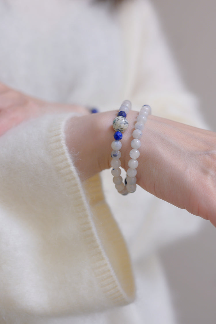 Serenity Balance Double-lined Bracelet | Himalayas K2 Dumortierite Quartz Lapis