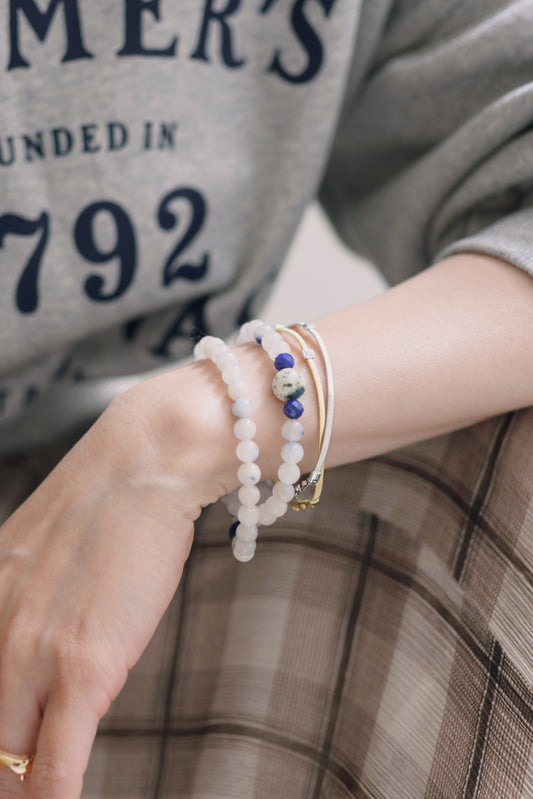 Serenity Balance Double-lined Bracelet | Himalayas K2 Dumortierite Quartz Lapis