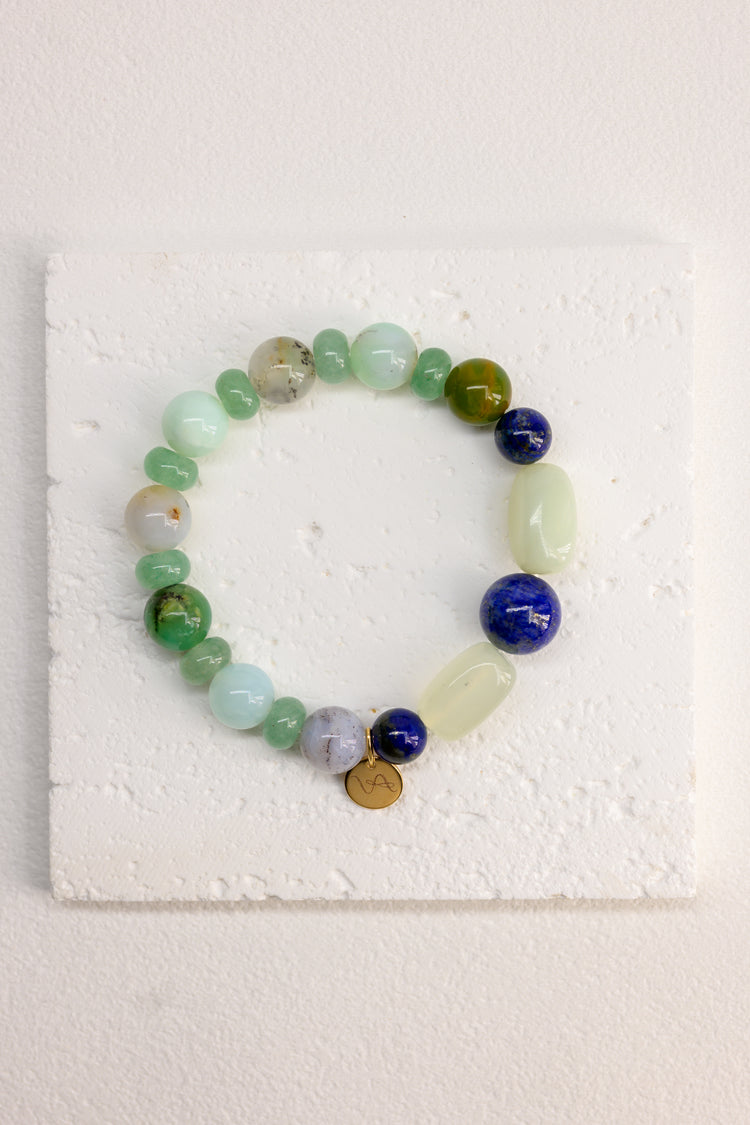 Fortune Flow Bracelet | Lapis(AA) Australian Chrysoprase(A) Green Serpentine Green Aventurine