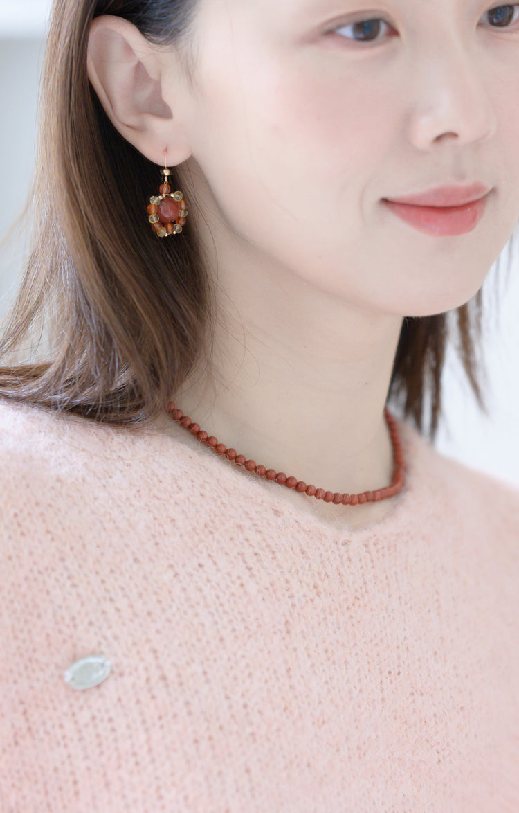 Little Sun Earrings | Red Snake Skin Jasper Citrine Carnelian