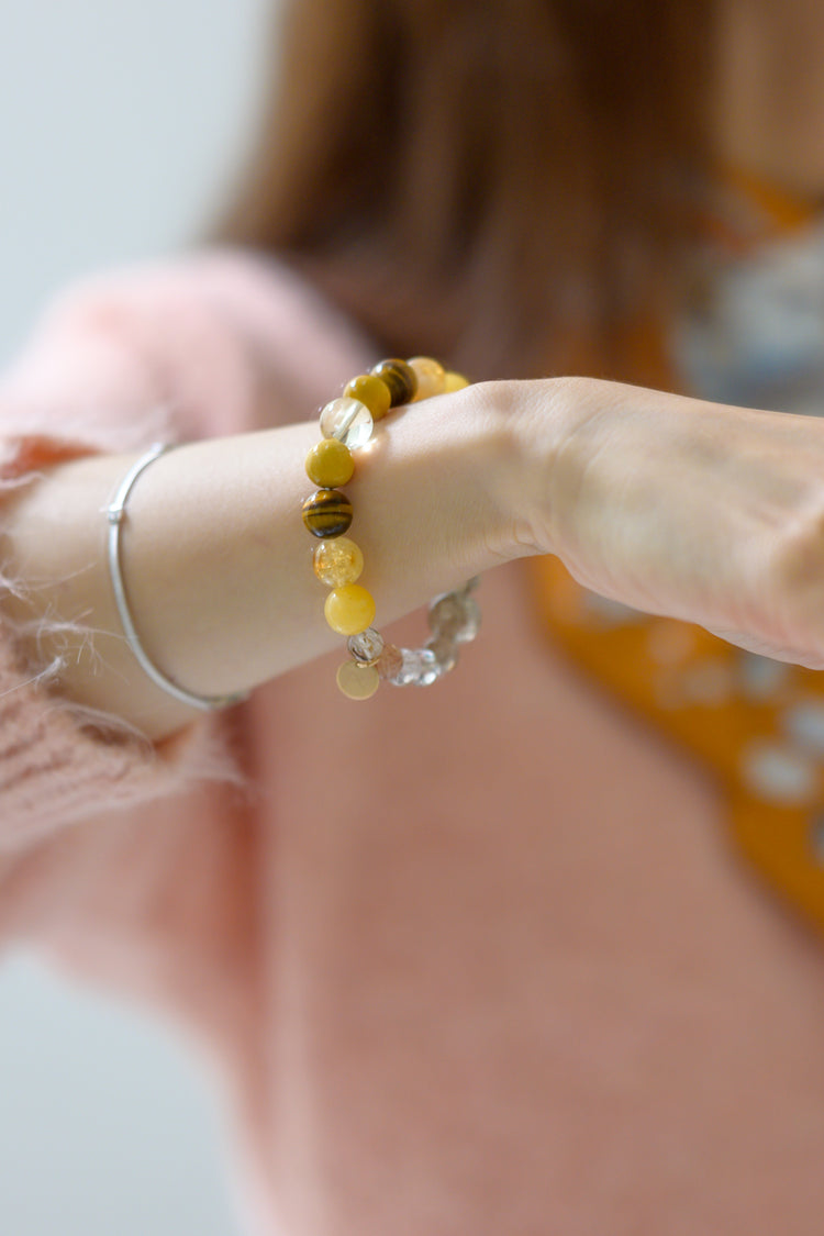 Golden Ambition Bracelet | Black Super7 Brazil Honey Citrine Tiger Eyes