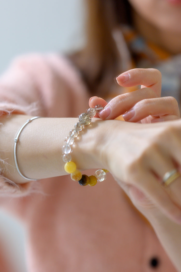 Golden Ambition Bracelet | Black Super7 Brazil Honey Citrine Tiger Eyes