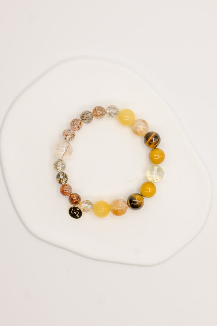 Golden Ambition Bracelet | Black Super7 Brazil Honey Citrine Tiger Eyes