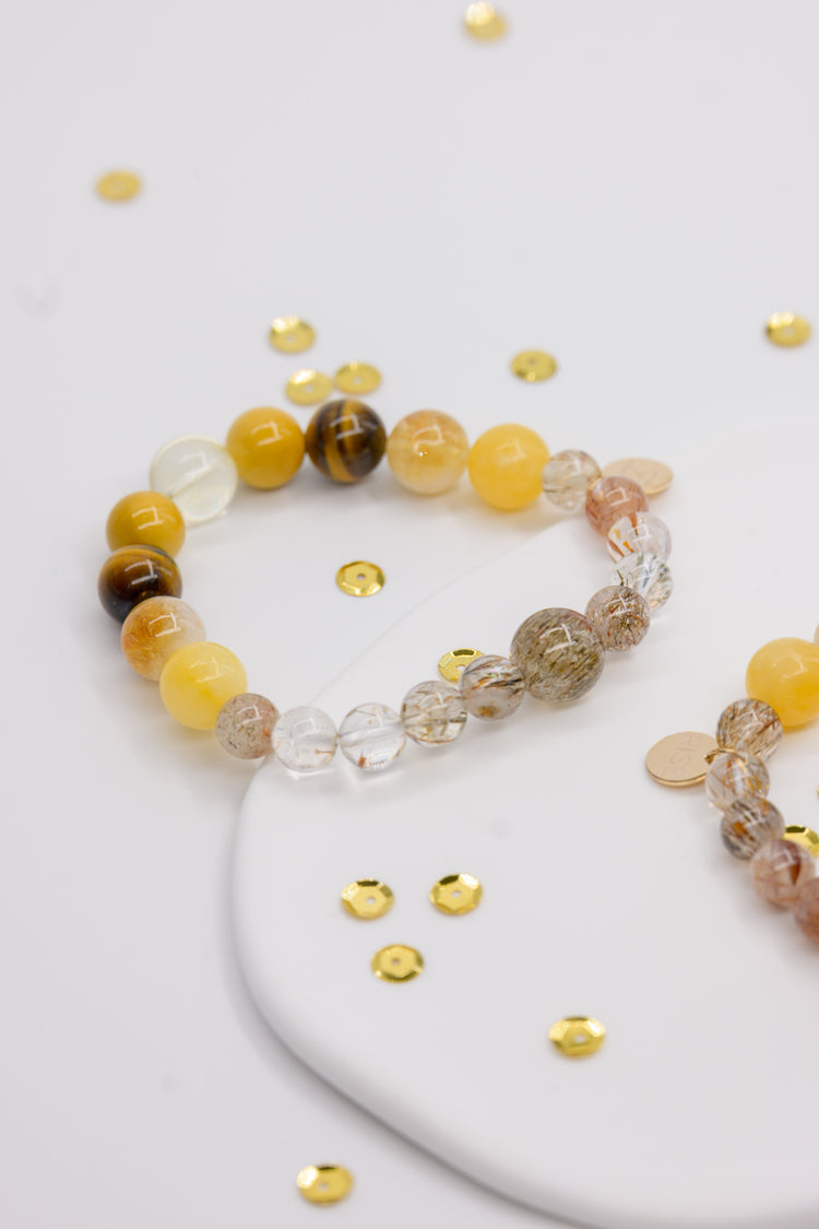 Golden Ambition Bracelet | Black Super7 Brazil Honey Citrine Tiger Eyes