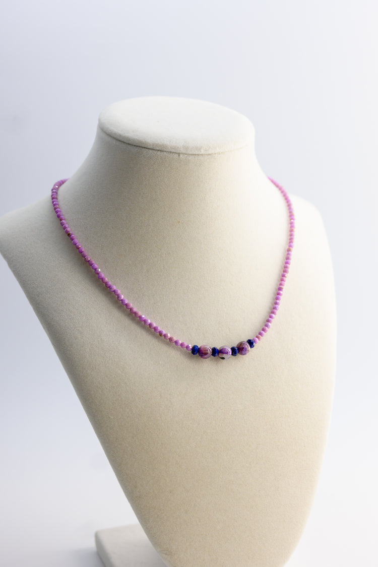 Basic1.0 | Phosphosiderite Brazlian Purple Muscovite  Lapis Necklace