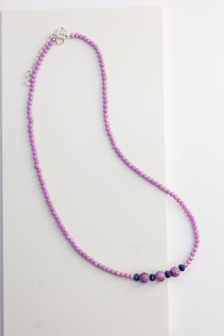 Basic1.0 | Phosphosiderite Brazlian Purple Muscovite  Lapis Necklace