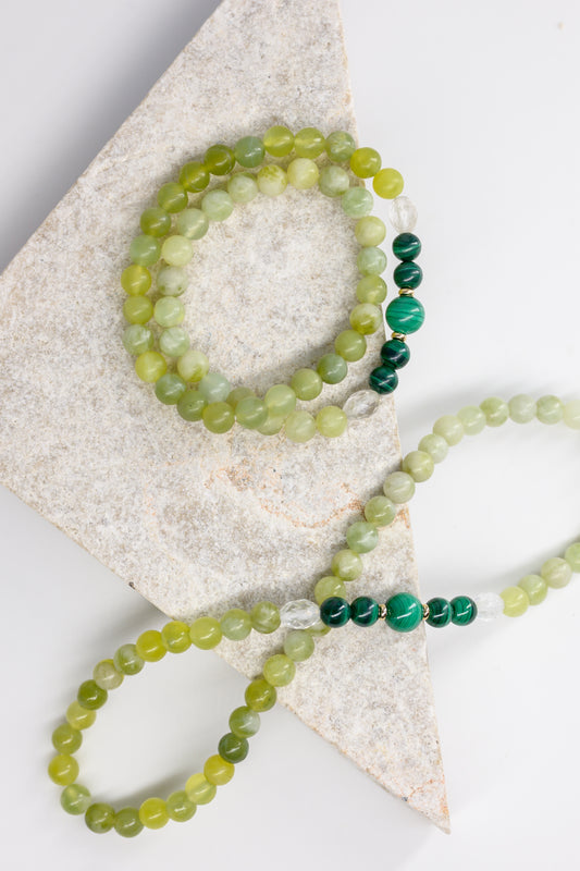 Longevity Charm Bracelet | Malachite Muti New Jade