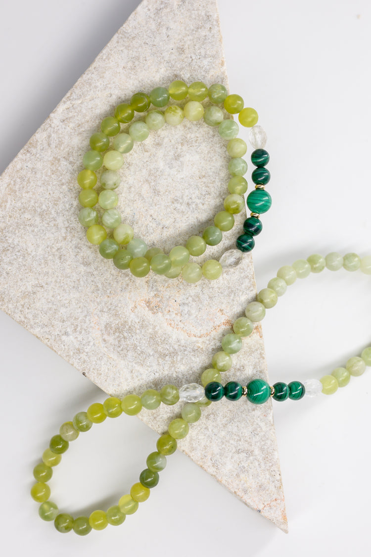 Longevity Charm Bracelet | Malachite Muti New Jade