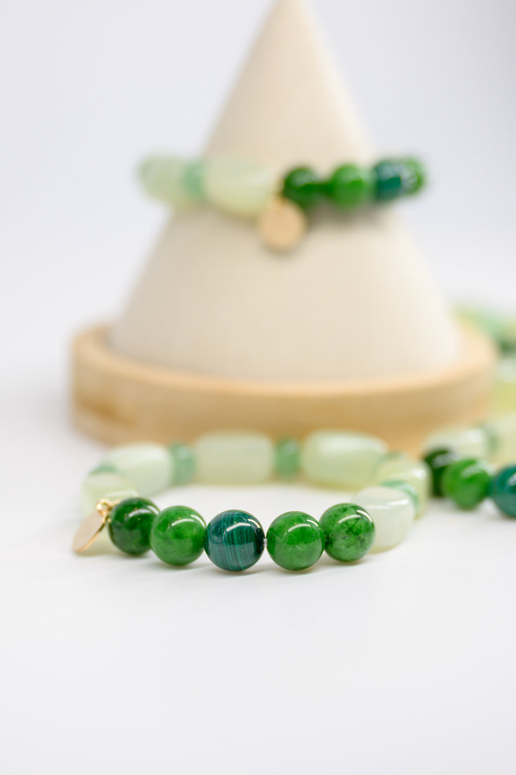 Longevity Charm Bracelet | Malachite African Green Verdite New Jade