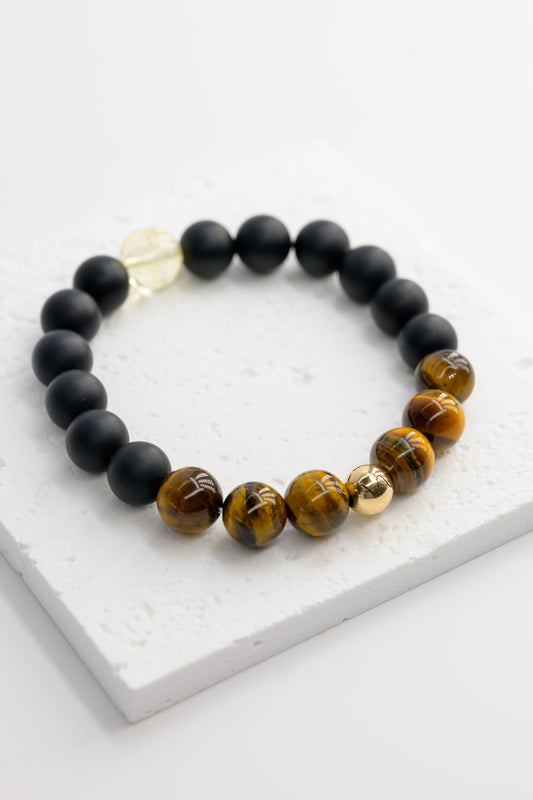 Golden Ambition Man Bracelet | Honey Citrine Onyx Tiger Eye