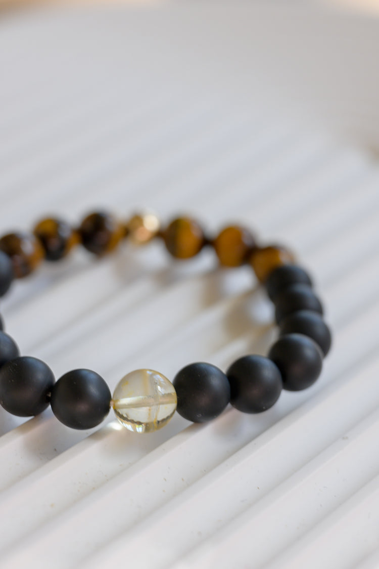 Golden Ambition Man Bracelet | Honey Citrine Onyx Tiger Eye