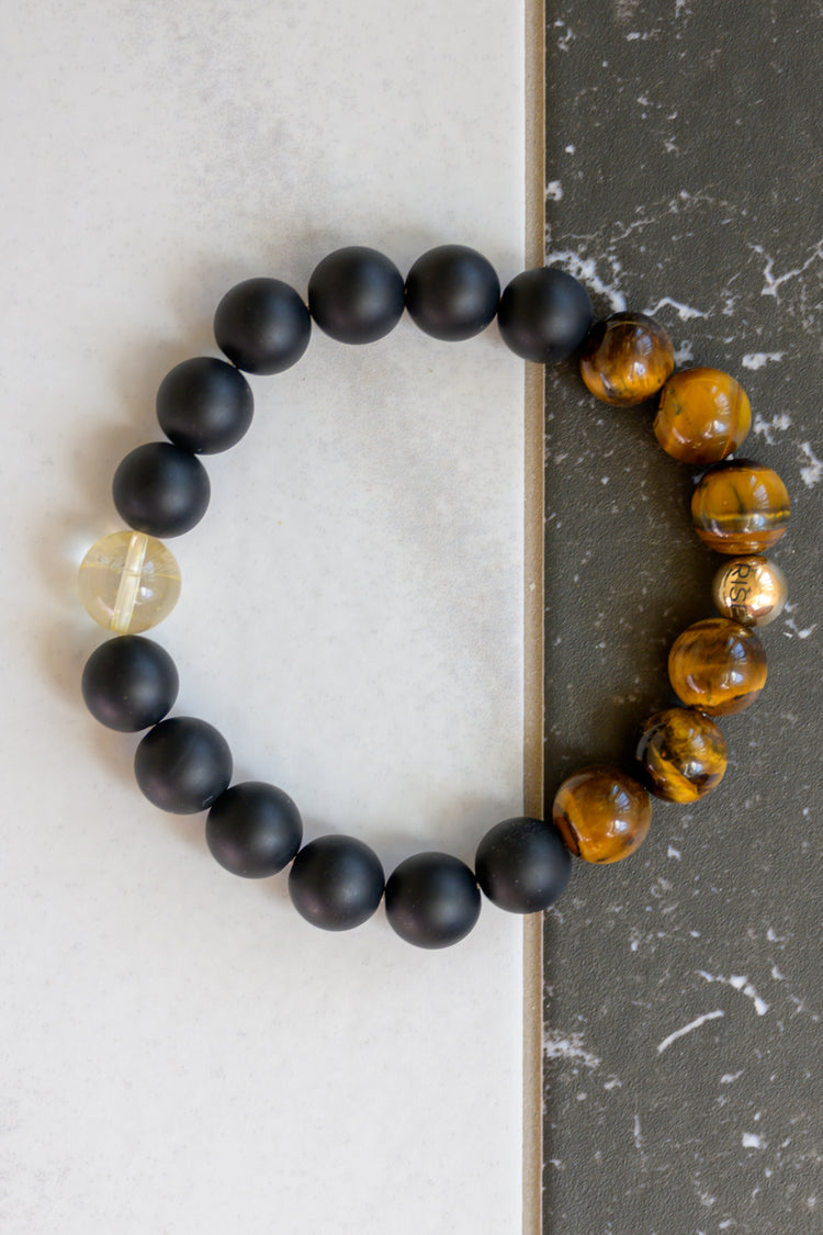 Golden Ambition Man Bracelet | Honey Citrine Onyx Tiger Eye