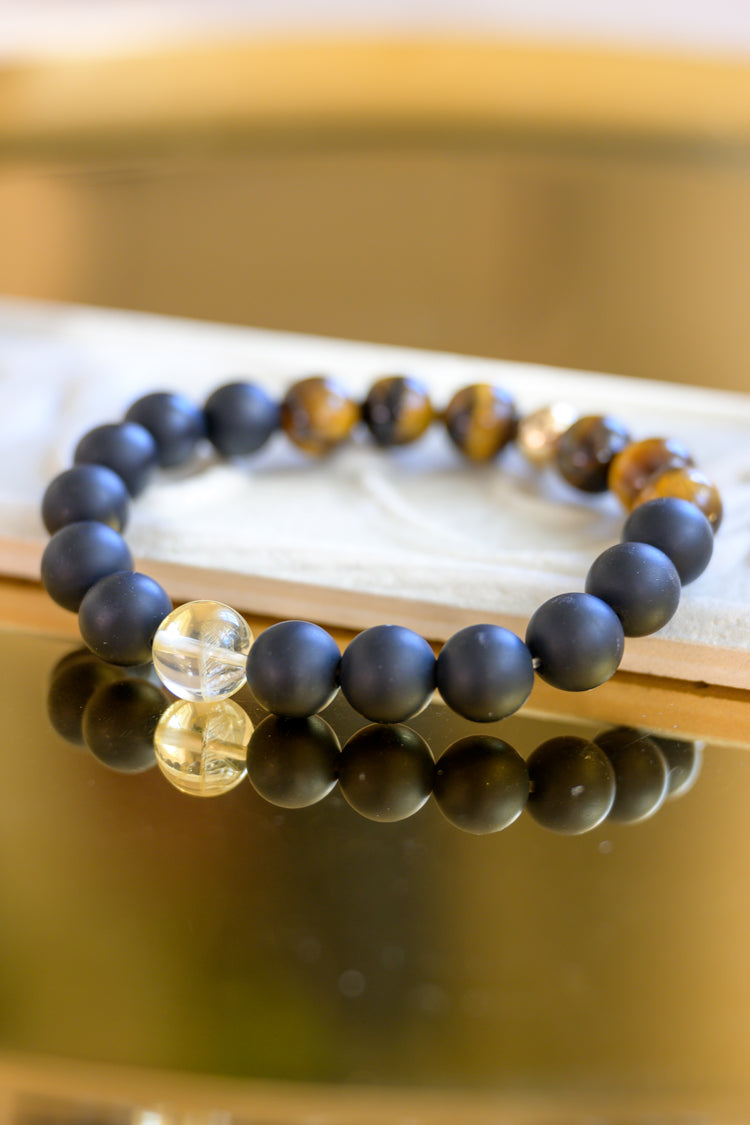 Golden Ambition Man Bracelet | Honey Citrine Onyx Tiger Eye