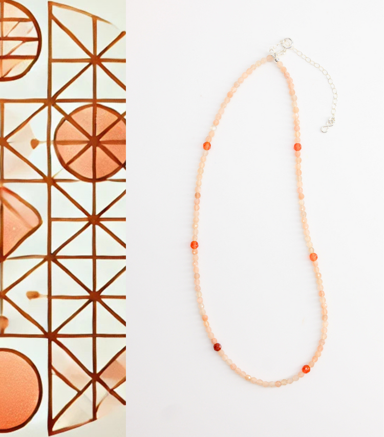 Basic1.0 | Peach Moonstone Necklace