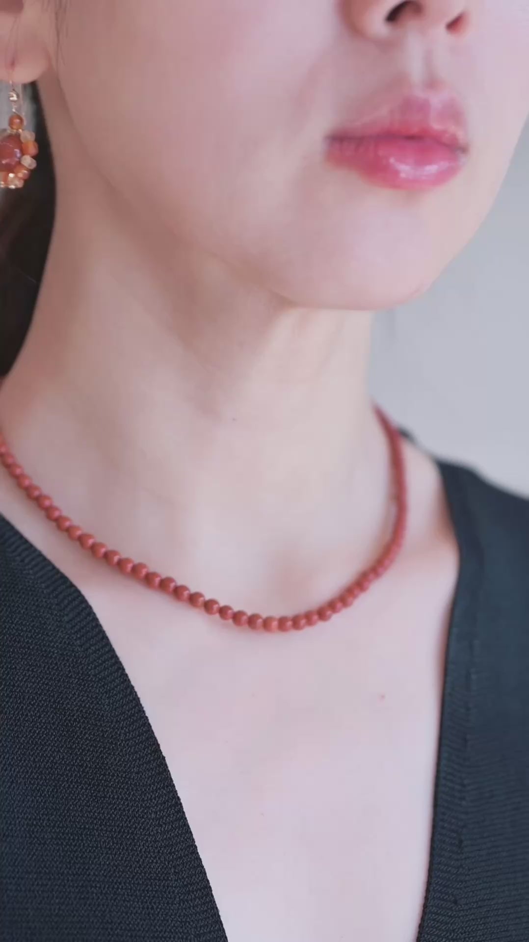 Red Lantern Bridge Necklace | Red Jasper(AA)