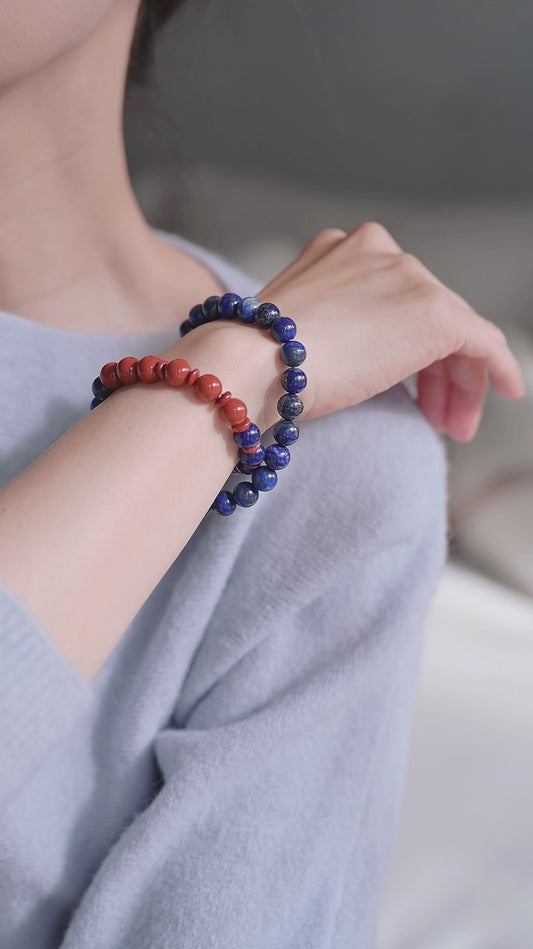 Blessed Moment Double-lined Bracelet | Lapis Lazuli Red Jasper(A)