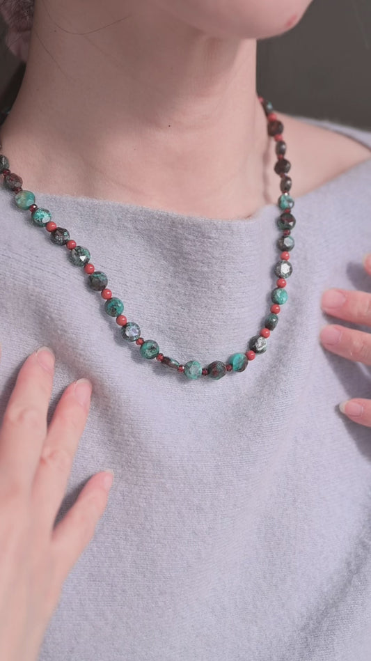 Red Fireworks Sky Necklace | Shattuckite Red Jasper Hessonite