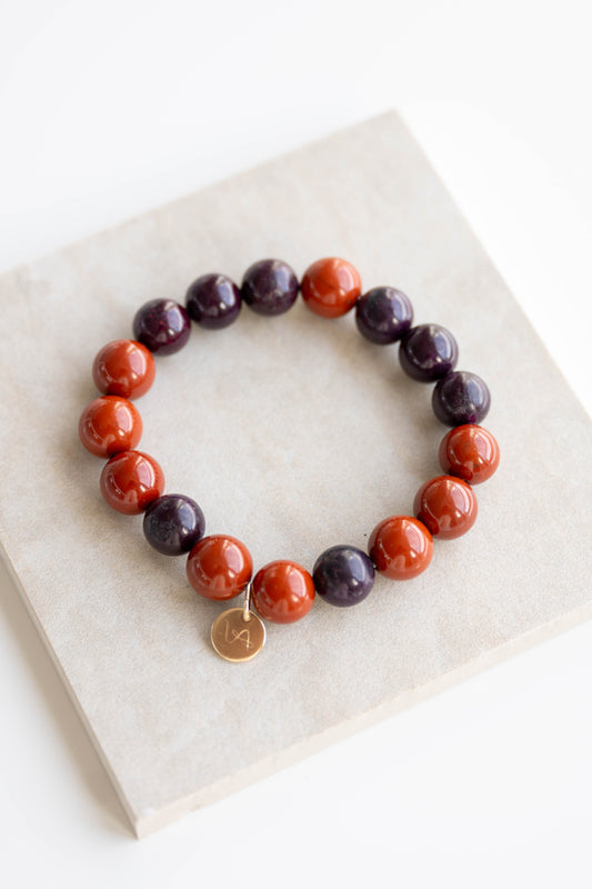 Blessed Moment Bracelet | Red Jasper (A) Imperial Purple Sugilite (AA)