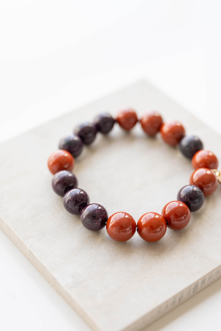 Blessed Moment Bracelet | Red Jasper (A) Imperial Purple Sugilite (AA)