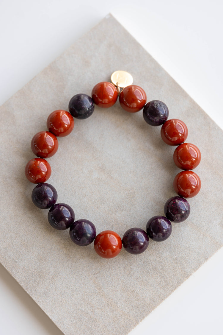 Blessed Moment Bracelet | Red Jasper (A) Imperial Purple Sugilite (AA)