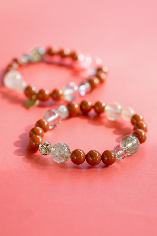 Fortune Flow Bracelet | Black Super Seven Red Jasper