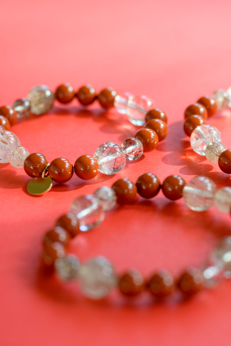 Fortune Flow Bracelet | Black Super Seven Red Jasper