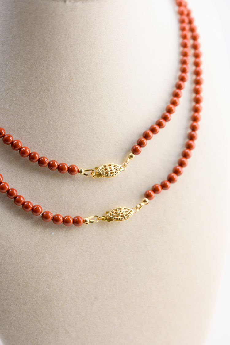 Red Lantern Bridge Necklace | Red Jasper(AA)