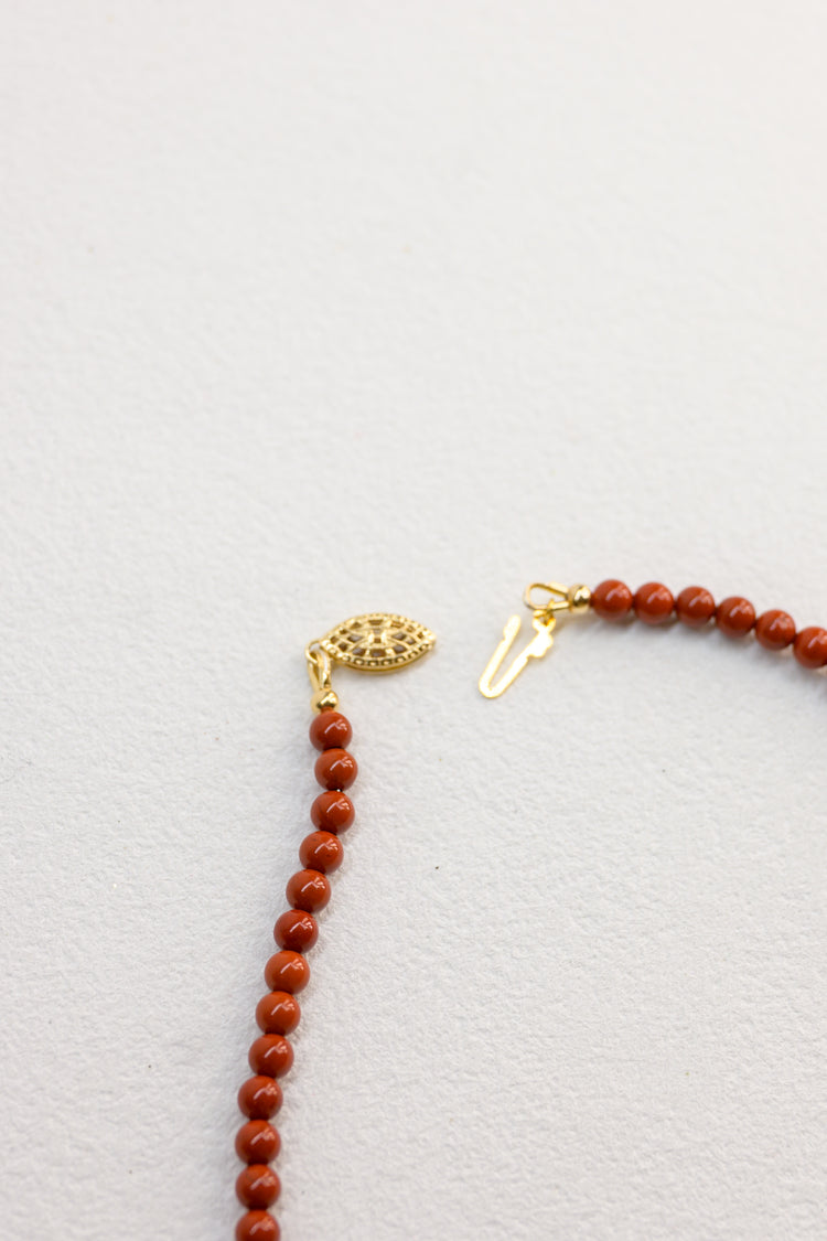 Red Lantern Bridge Necklace | Red Jasper(AA)