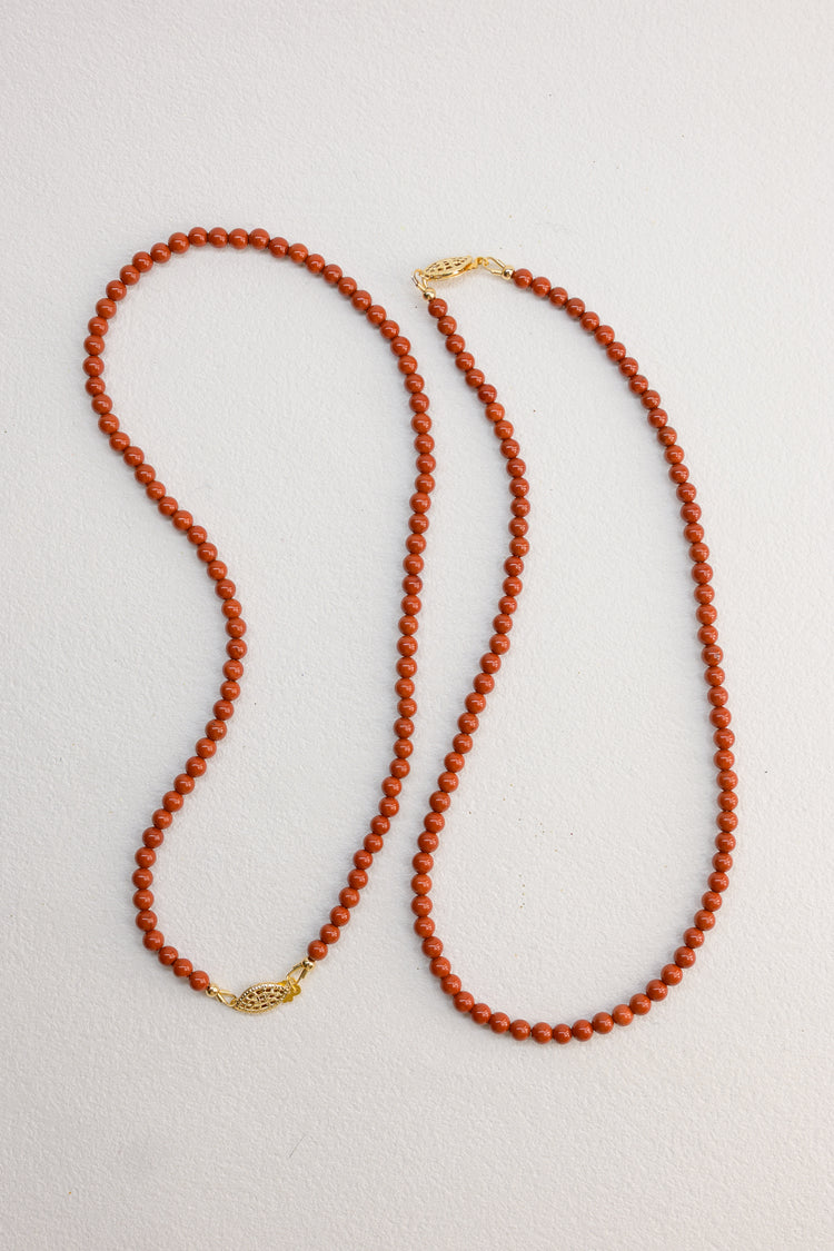 Red Lantern Bridge Necklace | Red Jasper(AA)