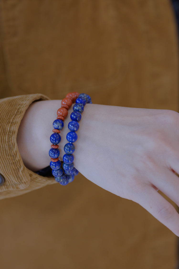 Blessed Moment Double-lined Bracelet | Lapis Lazuli Red Jasper(A)