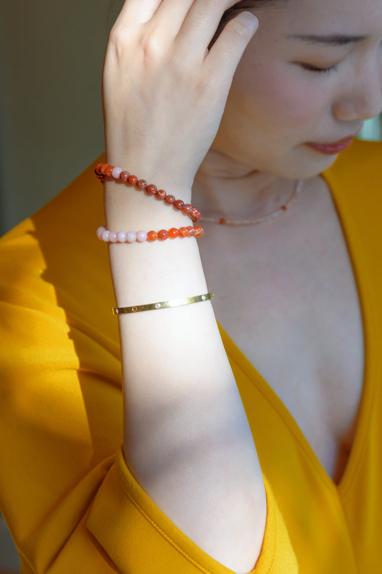 Fortune Flow Bracelet | Pink Opal Red Snake Skin Jasper Carnelian