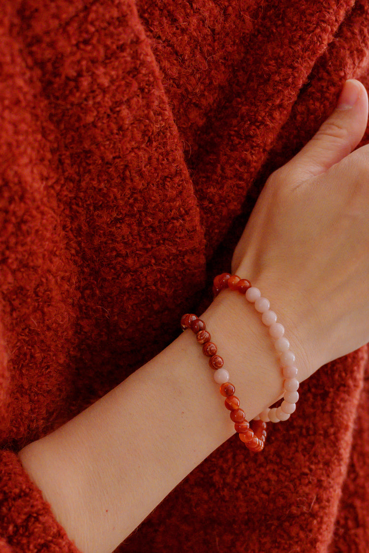 Fortune Flow Bracelet | Pink Opal Red Snake Skin Jasper Carnelian