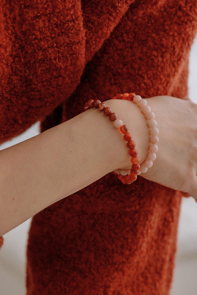 Fortune Flow Bracelet | Pink Opal Red Snake Skin Jasper Carnelian