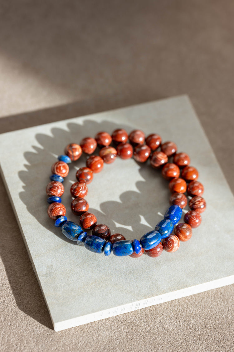 Blessed Moment Double-lined Bracelet | Red Snake Skin Jasper Lapis