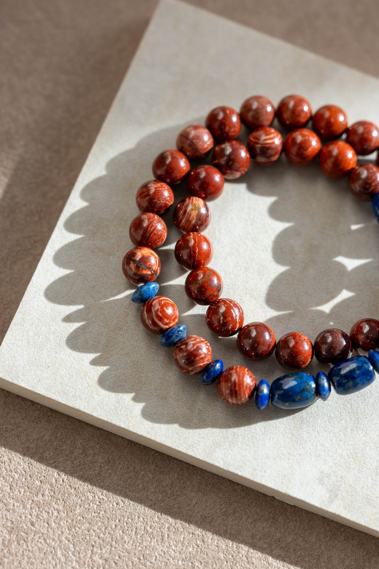 Blessed Moment Double-lined Bracelet | Red Snake Skin Jasper Lapis