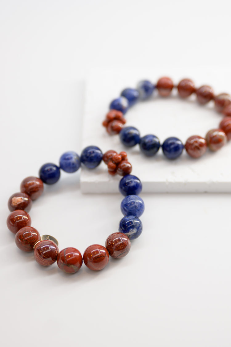 Fortune Flow Bracelet | Red Snake Skin Jasper Sodalite